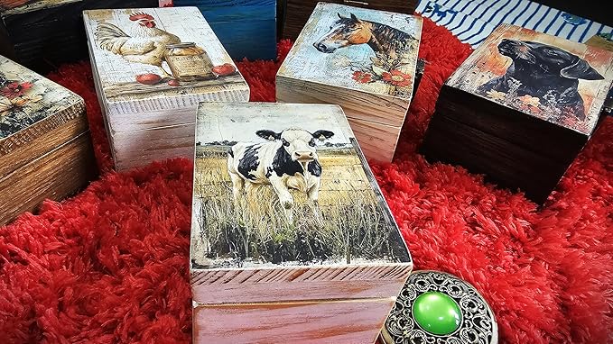 RK Collections Black and White Cow Trinket Box Small Jewelry Keepsake Box | Storage Box for Girls Women | Gift Idea, Animal Lover Ornaments for Home Décor (4 x 2.75)