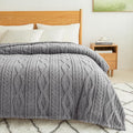 COOVA Grey Fleece Queen Blanket for Bed - Super Soft Cozy Plush Fuzzy Blanket for Sofa,Premium Sherpa Warm Large Throw for Women,Couch,Chair,90x90 Inches