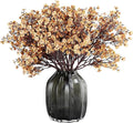 JAKY-Global Babys Breath Silk Artificial Flowers Bulk 20pcs for Fall Decor Fake Flower Bouquet Bulk for Home Kitchen Indoor Bouquet Floral Arrangement Table Centerpieces Party Decor(Khaki)