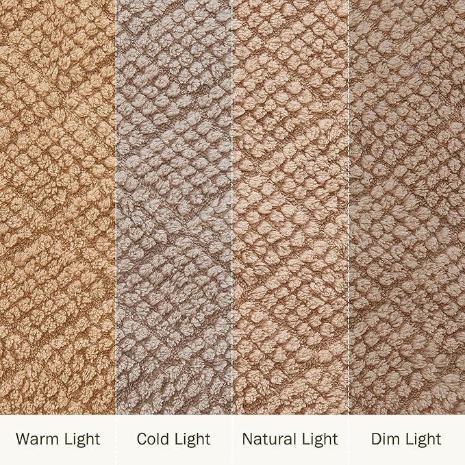 EMME Fleece Blanket, 3D Jacquard Throw Blanket for Couch and Bed, Soft Cozy and Fluffy Blankets Lightweight Luxury Flannel with Waffle Design (Beige, 50" x 60")