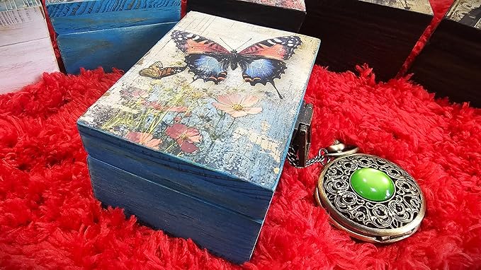 RK Collections Butterfly Trinket Box Small Jewelry Keepsake Box | Storage Box for Girls Women | Gift Idea, Animal Lover Ornaments for Home Décor (4 x 2.75)