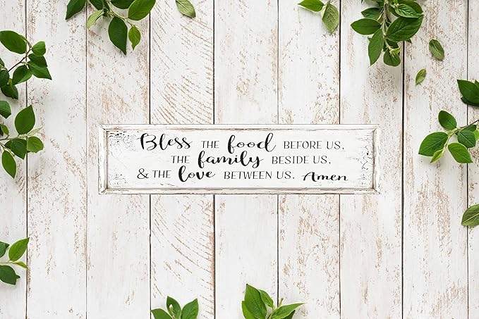 Bless The Lord And Family Metal Sign 4x16in Heartwarming Plaque for Living Room Wall Prayer Home Decor
