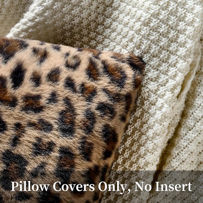 GALMAXS7 Cheetah Pillow Covers 20x20 Faux Fur Throw Pillow Covers Set of 2 Leopard Couch Pillow Covers Fluffy Soft Decorative for Home Living Room Bedroom