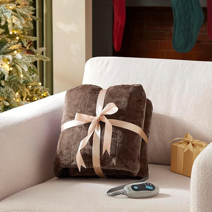 Beautyrest Heated Blanket, Electric Blanket, Soft, Warm, Reversible Plush - Sherpa Heating Blanket with 20 Heat Settings, 1-10 hrs Timer Auto Shut Off, Machine Washable, Full (84 inx80 in), Chocolate
