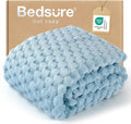 Bedsure Twin Blanket for Bed - 350GSM Fluffy Plush Bubble Blanket for College Dorm for Home Room Decor, GentleSoft Cute Fleece Soft Cozy Gifts for Women Girls, Light Blue, 60x80 Inches
