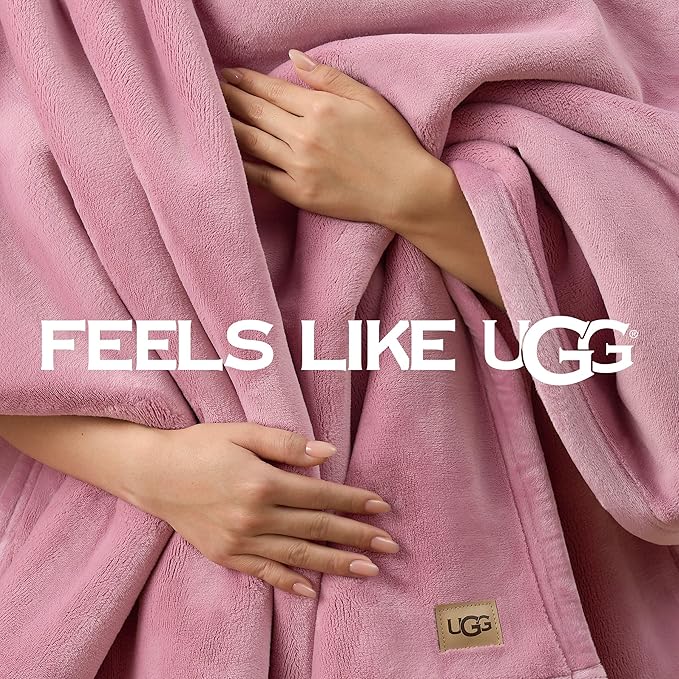 UGG Coco Plush Fleece Throw Blanket – Soft & Cozy Blanket for Couch, Bed & Sofa, Perfect for Home Decor, House Warming Gifts or Luxurious Birthday Gifts for Women, 50" x 70", Pink Dusty Orchid