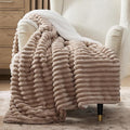 Bedsure Sherpa Blanket Twin Size for Couch - Super Soft, Cozy Thick Warm Blanket for Winter, GentleSoft Plush & Fluffy Throw Gift for Women, Room Decor, Mocha Meringue, 60x80 Inches