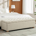 60.2" Storage Ottoman Bench for Bedroom Bed End,Chenille Bench with Seating,Button Tufted Ottomans with Storage for Living Room,Bedside,Entryway (Chenille Beige, 60.2")