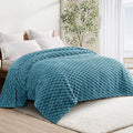 Whale Flotilla King Size Blanket for Bed with Jacquard Pattern, Fuzzy Soft Cozy Exquisite Blankets for All Season, Warm and Fluffy, 90x104 Inch, Slate Blue