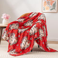 Berkshire Velvetloft® Plush Throw Blanket – Ultra Soft & Cozy Gift for Mom, Women & Loved Ones, Perfect for Mother’s Day, Valentine’s, Birthday, and Everyday Use, Boquet Hearts Red, 50''× 60''