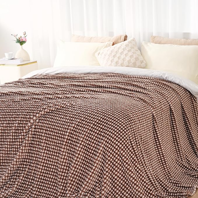 Zyrah Fleece Throws for Couch Super Soft Throw Blanket Lightweight Decorative Fuzzy Cozy Blankets for Sofa Chair Bed (C-Brown, Throw(50"x60"))