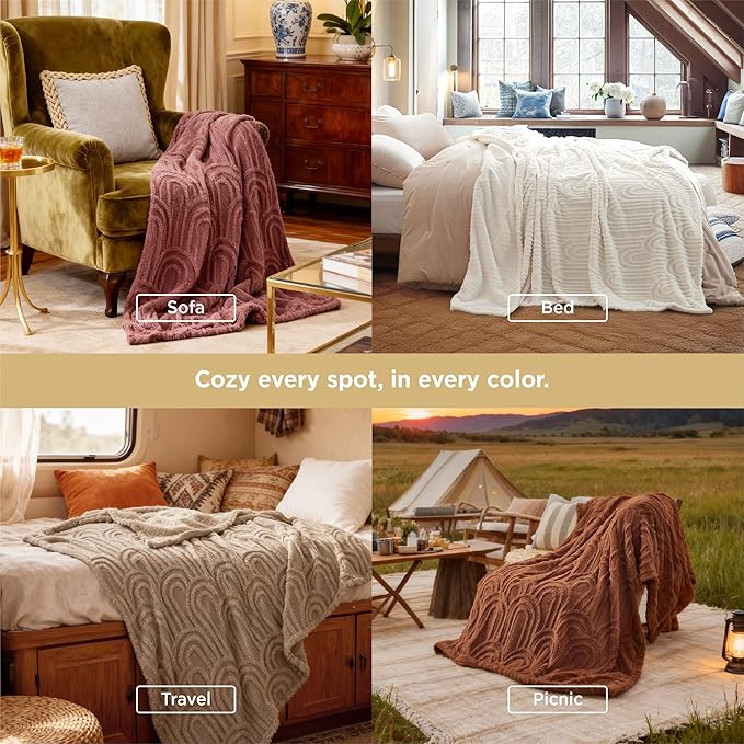 Bedsure GentleSoft Sage Green Christmas Throw Blankets for Women - Super Soft Cozy Winter Blankets for Couch, Cute Fluffy Fleece Throw for Girls Women, Ideal for Room Home Decor, 50x60 Inches