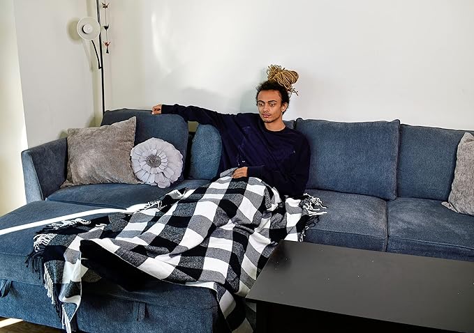 Blankets - Buffalo Plaid Throw Blanket - Decorative Classic Blanket - Comfortable & Ultra-Soft - Lightweight & Indoor Outdoor Blanket, Living Room, Couch, Travelling Good for All Seasons, Gift for Him