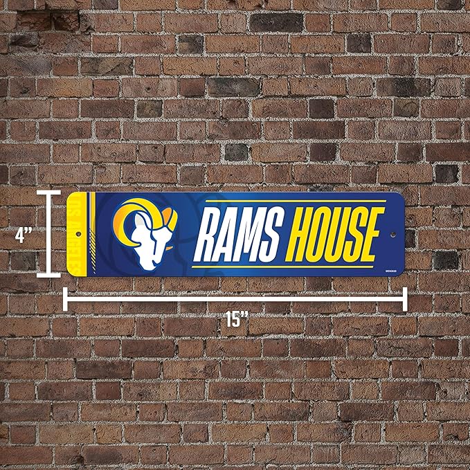 Rico Industries NFL Football Metal Street Sign 4" x 15" Home Décor - Bedroom - Office