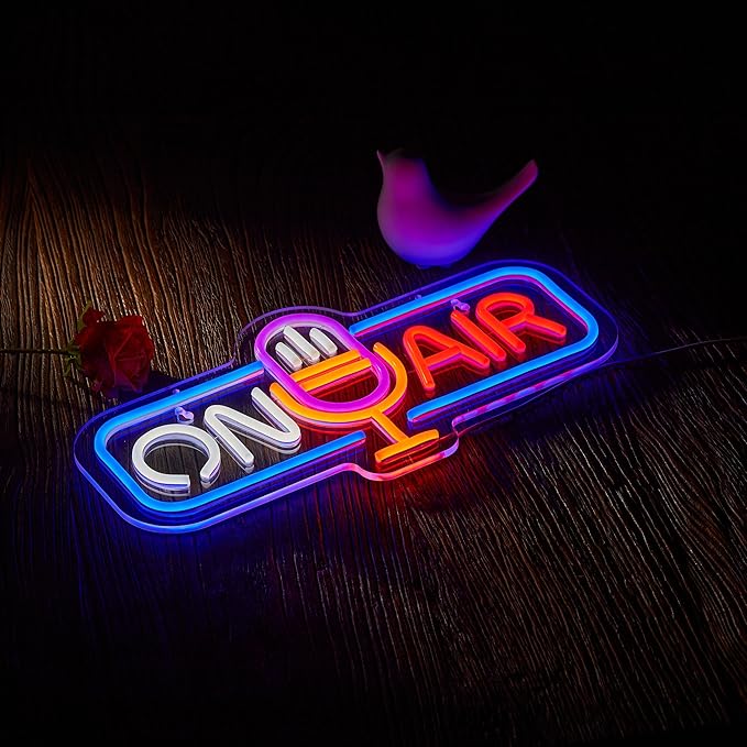 On Air Neon Sign for Wall Decor Recording Light Signs Beer Bar Home Bedroom Man Cave Neon Light with Dimmable Switch LED Artwork Décor