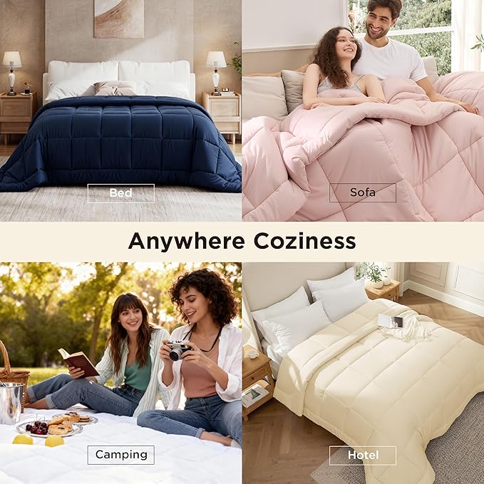 Bedsure Comforter Duvet Insert - Quilted Comforters Oversized King Size, All Season Duvet, GentleSoft Down Alternative Bedding, with 8 Tabs, Gifts for Women/Men, Beige, Oversized King 116 x 98 Inches