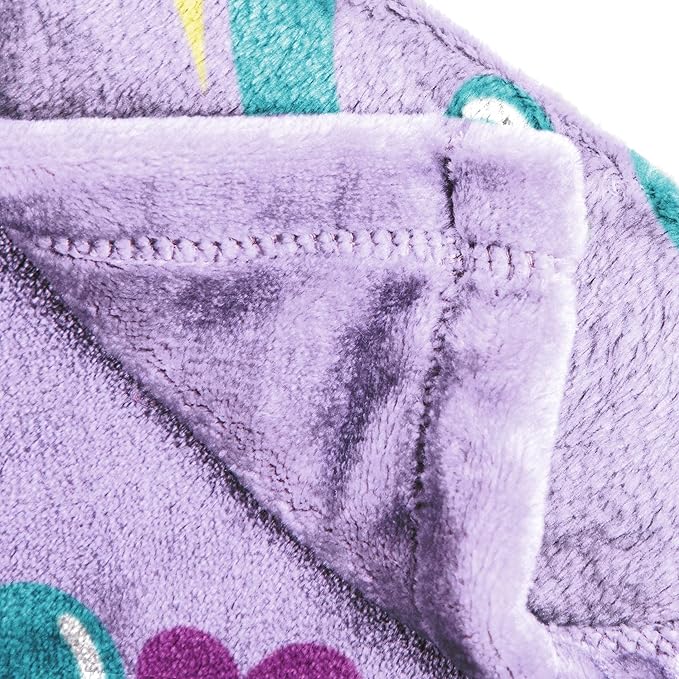 Jay Franco Kids Plush Throw Blanket – Ultra Soft Cozy Plush Fleece for Bed, Couch, Sofa, Home Décor, Official Licensed Huntrix, Purple - Kpop Demon Hunters, 60x90 - Large Blanket