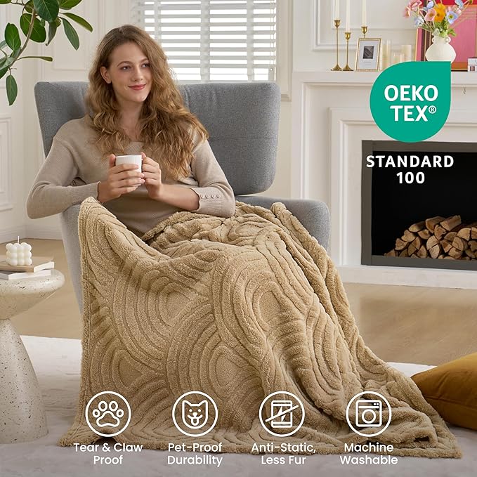 Joiedomi Throw Blanket for Couch, Soft Fleece Blankets Gifts for Women Mom Girls, 280GSM Cozy Cute Soft Throw Home Room Decor Aesthetic Gifts 50x60 Inches