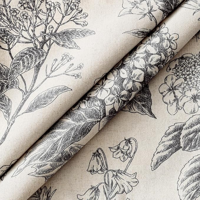 Set of 2 Decorative Floral Neutral Pillow Covers 22x22 Inch Black Hydrangea Print Spring Boho Vintage Throw Cushion Covers for Sofa Couch Porch Bedroom Living Room Summer Home Decor
