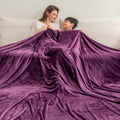 Berkshire Blanket VelvetLoft Big Oversized King Family Blanket, All Season Mid-Weight Ultra Silky and Fuzzy, Seamless Extra Large (Eggplant, 120x120 Inches)
