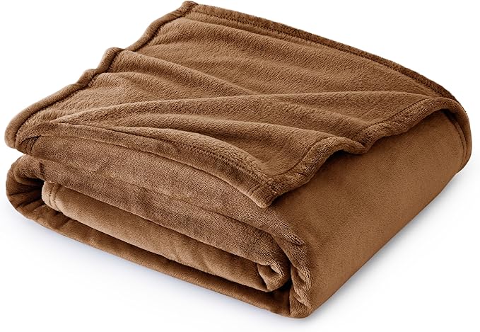 Bedsure GentleSoft Fleece Blanket Twin Size Orange - 300GSM Lightweight Plush Fuzzy Cozy Soft Warm Blanket for Bed, Sofa, Couch, Travel, Camping, 60x80 inches