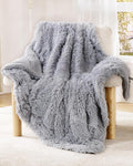 Super Soft Fluffy Faux Fur Throw Blanket for Couch, Fuzzy Sherpa Fleece Cozy Warm Gifts for Women, Room Decor Christmas Plush Thick Throw for Men, Minky Teen Gifts Winter Bedding, 50" x 60"
