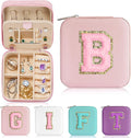 Parima Teen Girl Gifts Trendy Stuff for Girls, Pink Jewelry Box for Teen Girl | Travel Must Have Jewelry Box for Girls | Birthday Gift Graduation Travel Gifts - Letter B, Pink