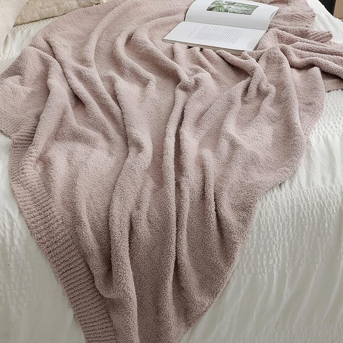 bearberry Super Soft Fluffy Throw Blanket Lightweight Cozy Warm Throw Blankets for Couch Bed Sofa All Season (Beige, 50”x60”)