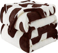 Fleece Cow Print Blanket King Size for All Season - Premium Lightweight Anti-Static Super Soft Cozy Plush Cow Blankets for King/Calking Bed,90" x 108"(Brown Cow)
