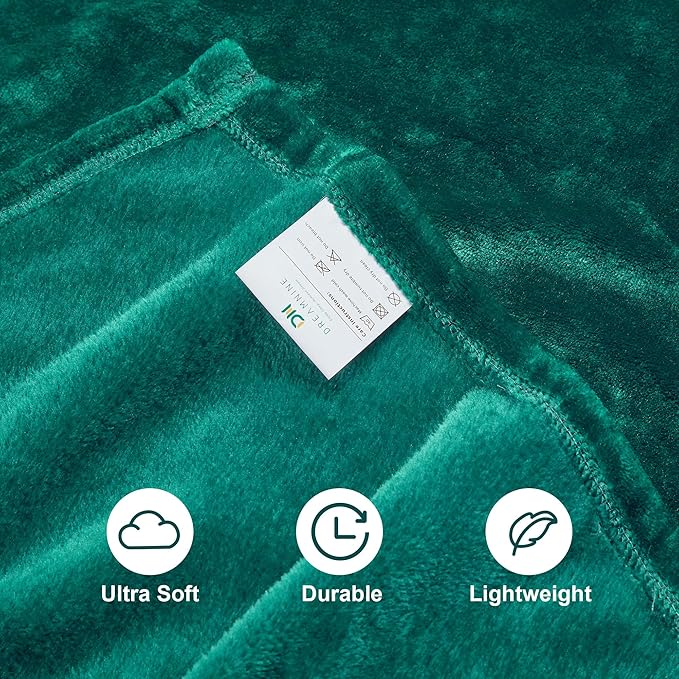 DREAMNINE Extra Large Soft Comfy Fluffy Fleece Bed Blanket Full Size 80" x 90", Luxury Decorative Fuzzy Blanket for Women Girl,Big Cozy Shaggy Warm Flannel Blankets for Winter Autumn Pets,Forest Green