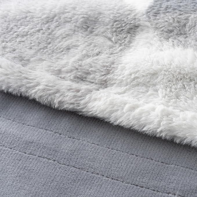 Berkshire Blanket Heated Throw Blanket, Grace Fur to Loftmink Reversible Electric Throw with 4 Heat Levels, Fast Heating Printed Throw for Couch and Bed, Auto Shut-Off Feature (50"x60")
