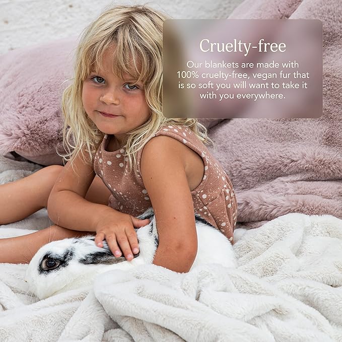 UnHide Cuddle Puddle - Faux Fur Blanket - Oversized, Lightweight, Extra Soft Blanket - Machine Washable - Add a Layer of Softness to Any Bed or Couch - 100” x 100” - Greige