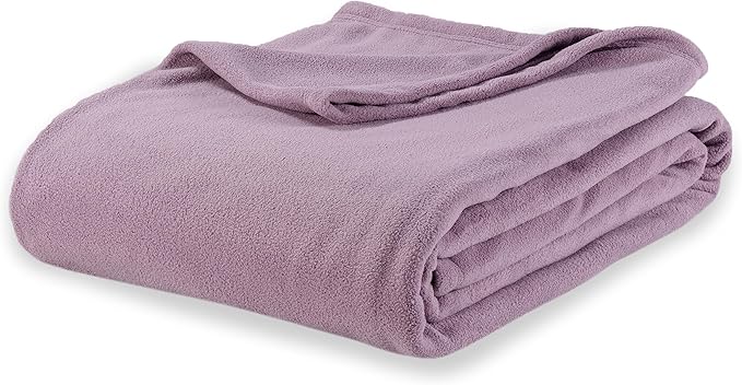 Berkshire Blanket Microfleece Queen Size Bed Blanket Lavender, Lightweight Soft Breathable Plush Micro Fleece Blanket for Bed Couch Sofa, 90x90 Inches