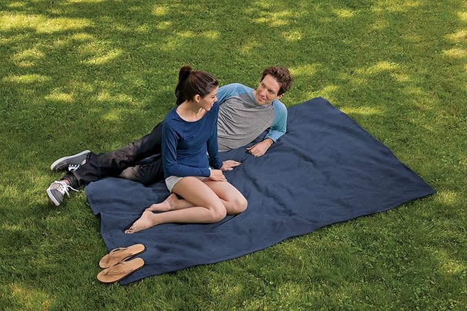 MV Sport Lightweight Sweatshirt Blanket Throw – Warm & Cozy, Breathable Oversized Fleece Knit, Couch, Bed, Travel, Cold Nights, and Outdoors – Soft Light Weight Blanket 54" x 84" Royal Heather