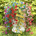 Artificial Flowers for Outdoors Spring Decor, 6 Bundles UV Resistant Realistic Fuax Silk Hanging Flowers, Fake Plants for Planter Indoor Outside Garden Porch Patio Balcony Yard Farmhouse