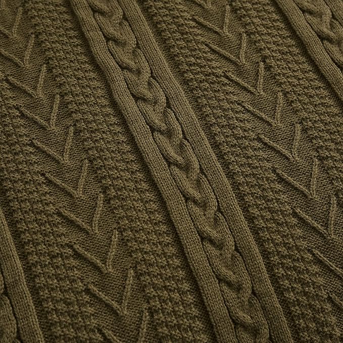 Longhui bedding Dark Brown Acrylic Cable Knit Sherpa Throw Blanket - Thick, Soft, Big, Cozy Dark Brown Knitted Fleece Blankets for Couch, Sofa, Bed - 50 x 63 Inches
