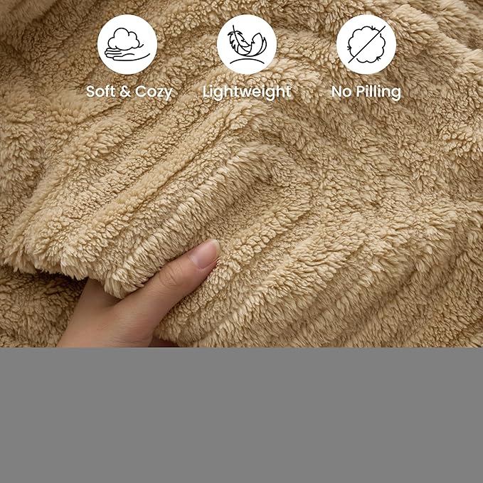 Joiedomi Queen Size Blanket for Bed, Soft Brown Fleece Blankets Gifts for Women Mom Girls, 280GSM Cozy Cute Soft Throw Home Room Decor Aesthetic Gifts 90x90 Inches