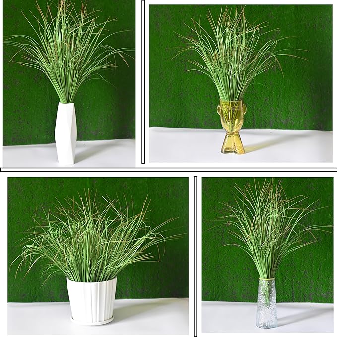 6PCS Artificial Grass Plant, Artificial Shrubs Wheat Grass, Artificial Greenery Stems Fake Weed for Room Indoor Home Decor, Artificial Tall Grass Fake Plants for Outdoor Decor