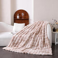 UKELER Camel Faux Fur Throw Blanket 50''x60'' Decorative Shaggy Velvet Blanket Fluffy Cozy Plush Warm Bed Throws for Couch, Sofa, Office, Camping