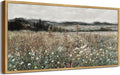 SHENIFY Vintage Landscape Framed Wall Art Meadow Flowers Farmhouse Decor Retro Classic Painting for Hallway Bedroom Living Room Dining Room - 20x40in Natural Framed