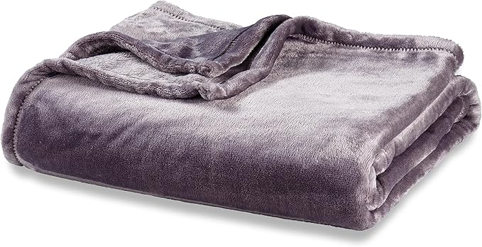 Berkshire Blanket Classic VelvetLoft® Solid Throw Blanket, Lightweight Soft Fuzzy Plush Throw Blanket for Bed and Couch, Grey Heron, 50x60 Inches