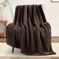 Exclusivo Mezcla Soft Fleece Throw Blanket for Couch, Super Soft Velvet Plush Fleece Blankets, Fuzzy Cozy and Warm for Winter, 50x60 Inches, Coffee