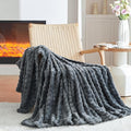 3D Bubble Plush Blanket Textured Fleece Throw Soft Warm Cozy Blanket Couch Bed Twin Grey 60x80 Inches