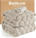 Bedsure GentleSoft King Size Blanket for Bed - Super Soft Cozy Blankets for Women Men Girls, Large Fuzzy Fleece Throw for Bedroom Decor, Neutral,108x90 Inches