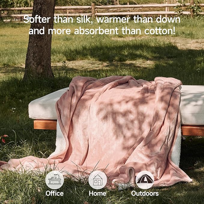 GOTCOZY Heated Blanket - Queen Size Electric Blanket with Dual Controller, 6 Heating Levels & 10 Hour Auto Off, ETL Certified (84x90 Inch Rose Dust)