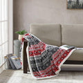Eddie Bauer - Throw Blanket, Brushed Fleece & Plush Sherpa Soft Bedding, Blanket for Couch & Bed (Fair Isle Black, 50" x 60")