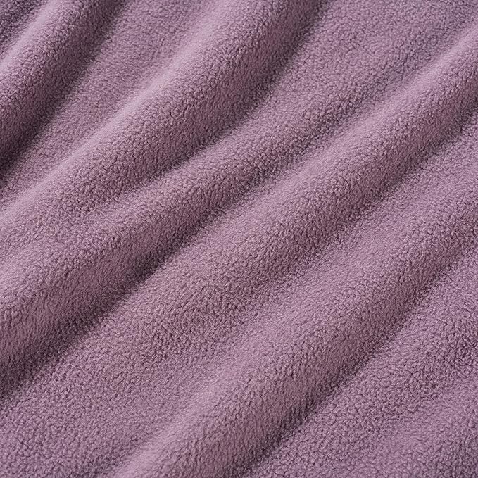Berkshire Blanket Microfleece Queen Size Bed Blanket Lavender, Lightweight Soft Breathable Plush Micro Fleece Blanket for Bed Couch Sofa, 90x90 Inches