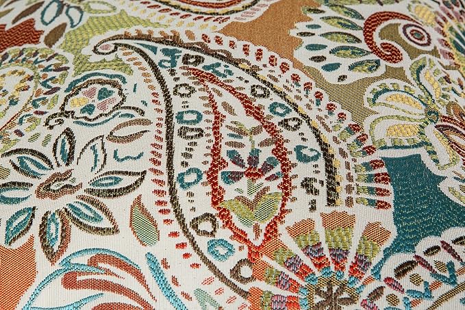 Mika Home Pack of 2 Decorative Pillow Covers Throw Pillow Cases,Paisley Pattern,18X18 Inches,Red Teal Cream Multicolor