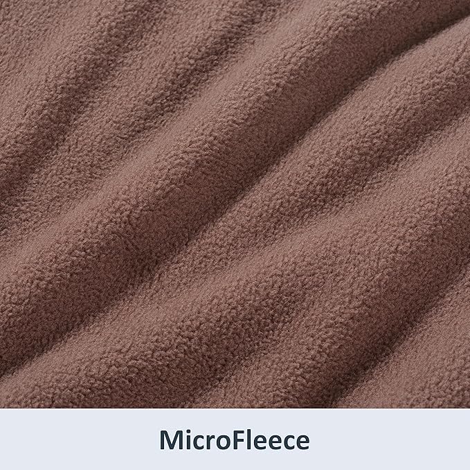Berkshire Blanket Microfleece Throw Size Bed Throw Blanket Taupe, Lightweight Soft Breathable Plush Micro Fleece Throw Blanket for Travel, Bed and Couch, 50x60 Inches