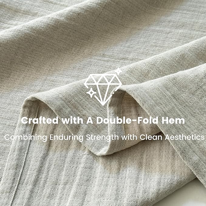 Simple&Opulence Linen Cotton Throw Blanket with Double Layered Folded Edge for Couch/Bed/Sofa/Gift, Natural Flax Solid Color Soft Breathable Cozy Farmhouse Home Décor - Linen, 50"x60"